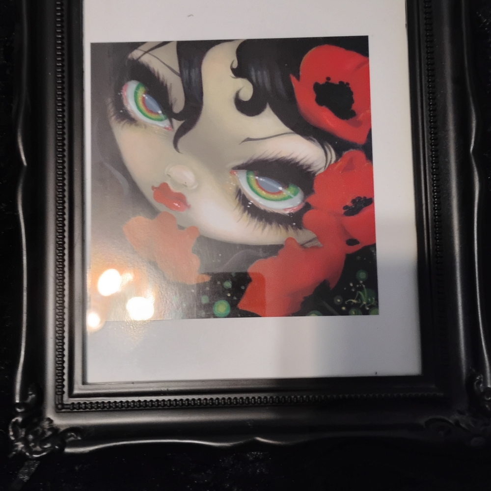 Framed Art Print with Red and Black Details